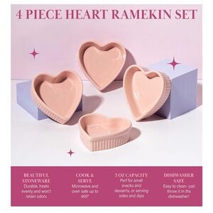 Paris Hilton Pink Heart Ramekin Set
